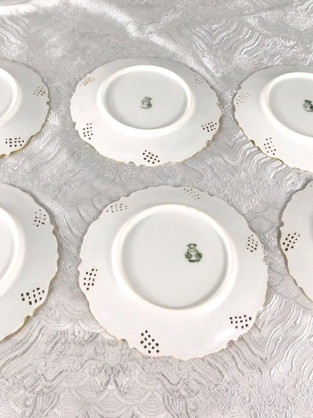 Lot of Six Royal Vienna Reticulated Small Plates # 27402